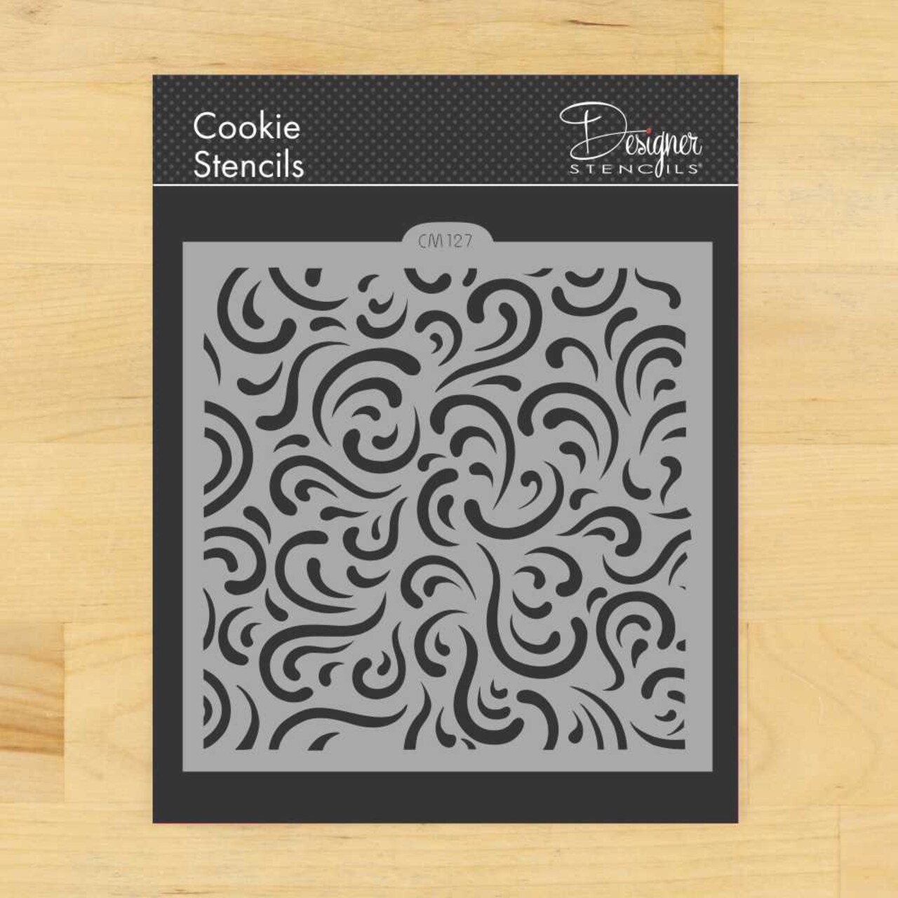 Swirl All Over Pattern Cookie & Craft Stencil | CM127 by Designer Stencils | Cookie Decorating Tools |
